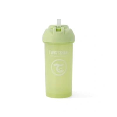 Image de Twistshake gobelet anti déversement avec paille, 360 ml, fuite pour tout petits et bébés, à partir de 6 mois, sans BPA, vert cactus