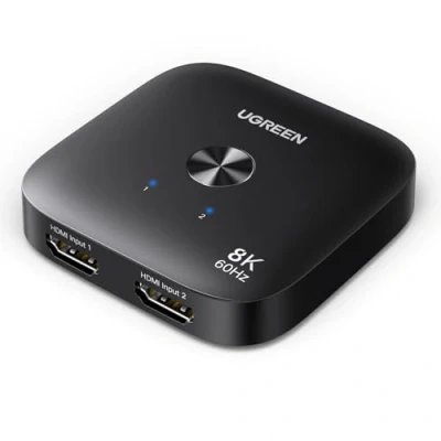 Image de UGREEN Switch HDMI 8K 60Hz 4K 240Hz 2 Entrées 1 Sortie Commutateur Haute Résolution Supporte HDR VRR Dolby Atmos Compatible avec PC PS5 PS4 Xbox One Série X TV Box Projecteur Moniteur