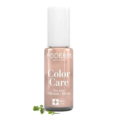 Image de PODERM Vernis Couleur Or Brillant TEA TREE Prévention &amp; Traitement des Ongles Jaunes/Abîmés par MYCOSE SOIGNE COLORE Soin professionnel pied/main Facile/rapide Swiss Made