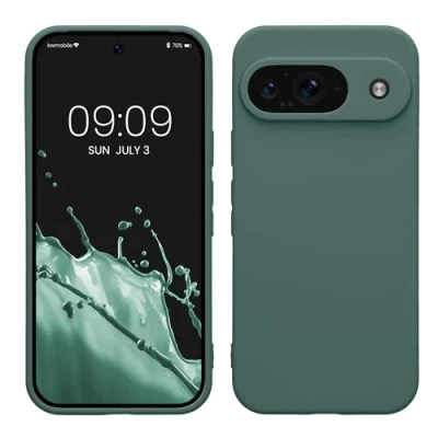 Image de kwmobile Housse Compatible avec Google Pixel 9 Coque de téléphone en TPU Protection Appareil Photo Bleu Vert