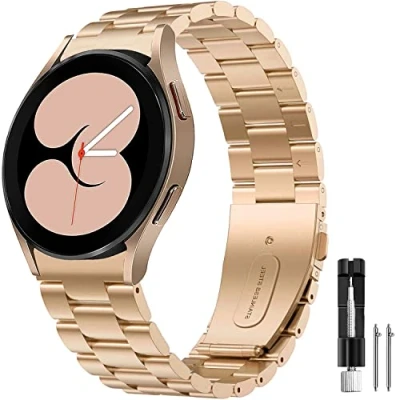 Image de Issinlky No Gap Bracelet pour Samsung Galaxy Watch 7, Métal 7/FE/6/5/4 40mm 44mm/Watch 6 Classic 43mm 47mm/Watch 5 Pro 45mm/Watch 4 42mm 46mm