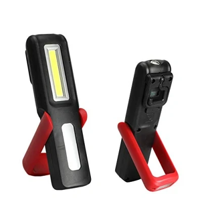 Image de AeeYui Lampe de Travail COB Baladeuse LED,USB Rechargeable Inspection Portable avec Base Magnique, dInspection Clip Crochet daimant(Rouge)