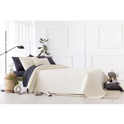Image de Todocama Couvre lit Fin avec Motif piqué pour Printemps, été, Automne et Hiver, 100% Microfibre Extra Douce, Housse de Couette Multifonction 105 200 x 260 cm, Beige