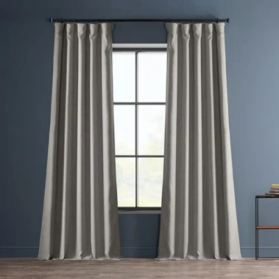 Image de HPD Half Price Drapes BOCH LN1858 120 Rideau Occultant Lin 1 Panneau Argile 50 x cm