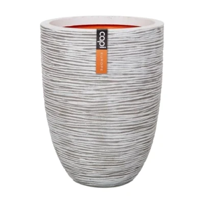 Image de Capi Europe Vase élégant Bas Rib NL 34x46 Ivoire Ouverture Ø27 Pot de Fleurs pour Une Utilisation à l&#039;intérieur et l&#039;extérieur Garantie Vie KOFI782