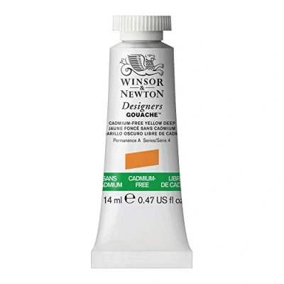 Image de Winsor &amp; Newton Designers Gouache Peinture pour le Dessin, L&#039;illustration, Design Aquarelle Opaque, Tube de 14ml, Couleur Jaune Fonce Sans Cadmium