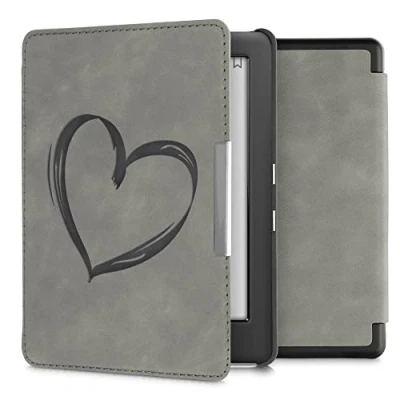 Image de kwmobileÉtui Compatible avec Kobo Glo HD/Touch 2.0 Coque Étui à Rabat magnétique tabletteeReader Similicuir Gris