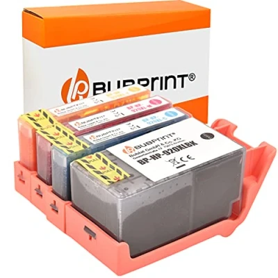 Image de Bubprint 4 Cartouches d&#039;encre Compatible pour HP 920 XL 920XL OfficeJet 6000 6500 6500A Plus 7000 Special Edition 7500A Wireless Noir Cyan Magenta Jaune Multipack