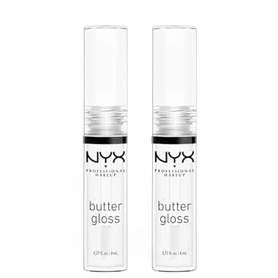 Image de NYX Professional Makeup, PACK DUO, Gloss à Lèvres Butter Gloss, Non Collant, Teinte : Clear