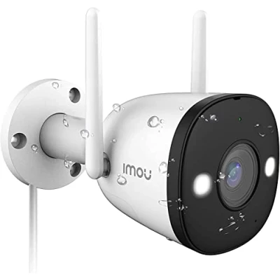 Image de Imou Caméra de Surveillance WiFi Extérieure, 2.5K IP Exterieur Étanche avec Vision Nocturne Couleur 30m, Détection Humaine AI, Compatible Alexa Google Home (Bullet 2E 4MP), 1080p