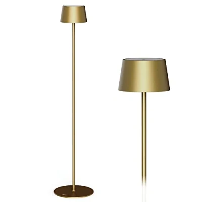 Image de Stilosa 3 Floor Lampe de sol sans fil rechargeable avec hauteurs Lumière LED réglable (variateur) par touche Utilisation intérieure et extérieure Or Bruni