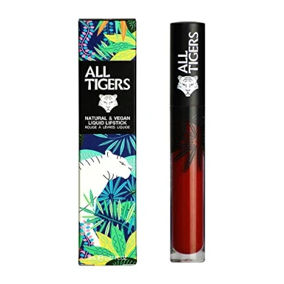 Image de ALL TIGERS Rouge à Lèvres Liquide Mat Tenue Longue Durée Ingrédients Bio, Vegan &amp; Naturel Teinte Brun &quot;Command Respect&quot; 889 Lipstick et Sans Dérivé de Pétrochimie