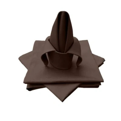 Image de Lot de 4 Serviettes Table en Tissu qualité supérieure 100% Coton Collection Concept, Couleur et Taille au Choix (Lot 45 x cm, Chocolat)