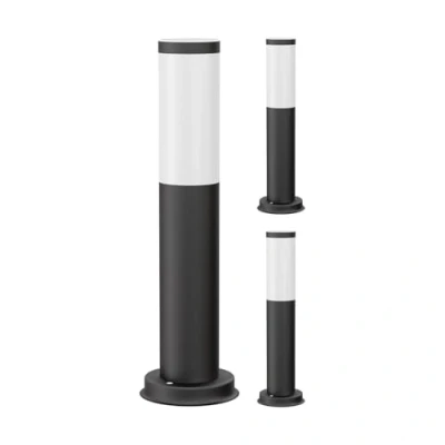 Image de ledscom.de 3 pièces Lumière de chemin/Borne d&#039;éclairage/Lampe jardin PORU pour l&#039;extérieur, IP44, 39 cm, noir, 1x E27 max. 40W