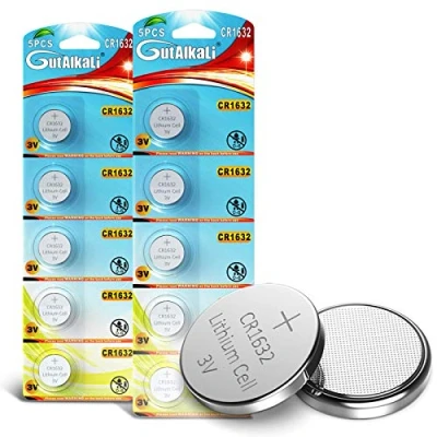 Image de GutAlkaLi Lot de 10 piles bouton au lithium CR1632 3 V