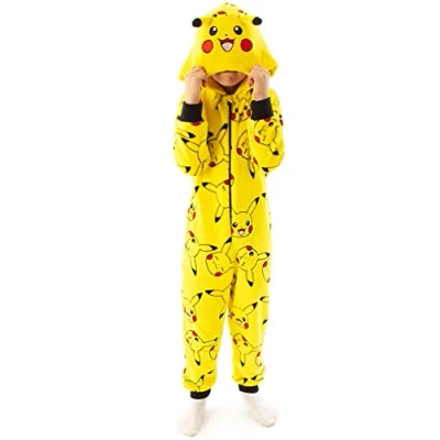 Image de Pokémon Onesie Pikachu Jaune 3D Ears Costume de Nuit pour Enfants,Jaune,4 5 ans