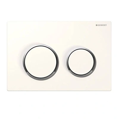 Image de GEBERIT Plaque de déclenchement Omega20 pour rinçage double touche blanc/chromé mat 115.085.KJ.1