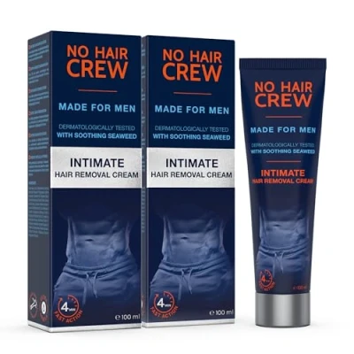 Image de NO HAIR CREW 2 x Crème dépilatoire intime, extra douce Pour les zones sensibles. hommes (Set de 100 ml)