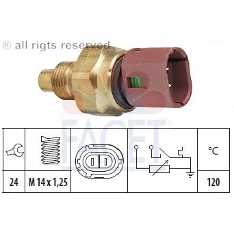 Image de FACET 7.3522 Sonde De Température Liquide Refroidissement Made in Italy OE Equivalent RENAULT: CLIO 1, Megane Scenic