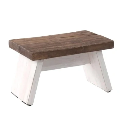 Image de DESIGN DELIGHTS Repose pieds en bois massif recyclé 18,5 x 29 19,5 cm (h l p) Style shabby chic