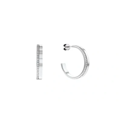 Image de Calvin Klein Créoles pour Femme Collection MINIMAL LINEAR avec cristaux 35000163