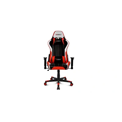 Image de DRIFT GAMING DR175RED Chaise de Jeu Professionnelle, Similicuir, accoudoirs réglables 2D, Piston Classe 4, pivotant, mécanisme Papillon, Coussin Lombaire et Cervical, Noir/Blanc/Rouge