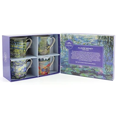 Image de The Leonardo Collection Lesser &amp; Pavey LP93066A Monet Lot de 4 Tasses en Porcelaine Fine Multicolore 12 x 8 9 cm 300 ML