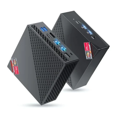 Image de NiPoGi AM06 Pro Mini PC 32Go DDR4 RAM, АMD Ryzen 7 5825U(8C/16T, jusqu&#039;à 4,5 GHz), 512Go M.2 SSD Ordinateur de Bureau WiFi 6, Double LAN, 4K UHD Triple écran Tour avec VESA pour école/Bureau.