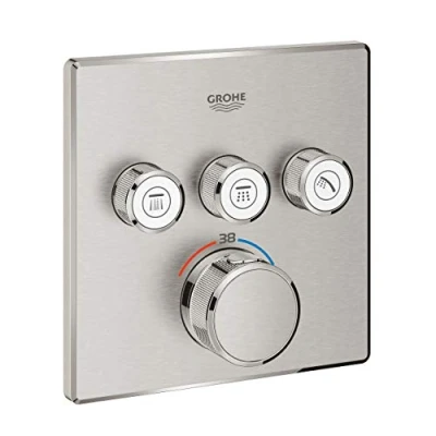 Image de GROHE Grohtherm Smartcontrol Façade Thermostatique Carrée 3 Sorties 29126DC0 (Import Allemagne), Multicolor