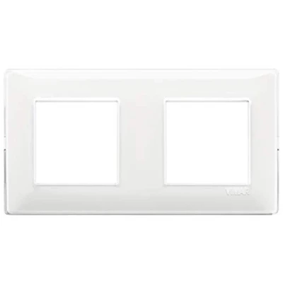 Image de Vimar 14643.41 Plana Plaque 4 modules (2+2 entraxe 71 mm), technopolymère, Reflex neige