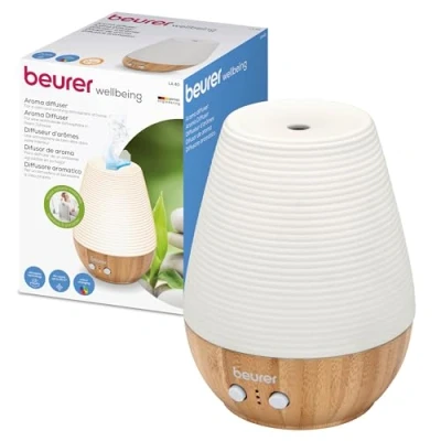 Image de Beurer LA 40 Diffuseur d&#039;arômes et huiles essentielles, avec changement de couleurs, pour les pièces jusqu&#039;à 20m², base en bois design