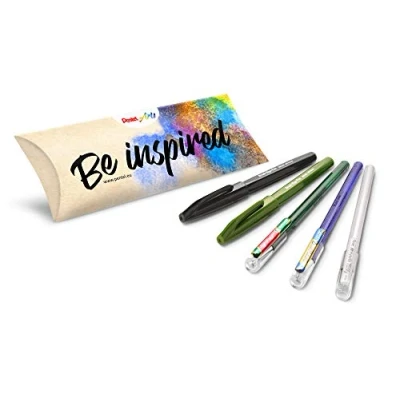 Image de Pentel Kit créatif 5 pièces, Idéal pour écrire des lettres, bullet journal, cartes de vœux, etc. Noël