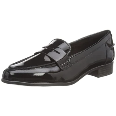 Image de Clarks Femme Hamble Loafer Mocassin de Style Conduite, Black Pat, 37.5 EU