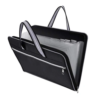 Image de Sac à Documents Trieur Valisette avec 13 Compartiments, Portable Extensible A4 Accordéon Porte Dossier Imperméable pour bureau, école, voyage