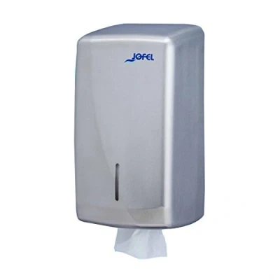 Image de Jofel Distributeur de papier toilette, 400 essuie mains au format zigzag, hygiène maximale par simple contact avec l&#039;essuie mains, économie papier, boîtier robuste en acier, Futura AD75000