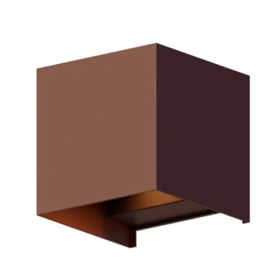 Image de Calex applique d&#039;extérieur LED Cube, Up&amp;Down, hauteur 10cm, brun
