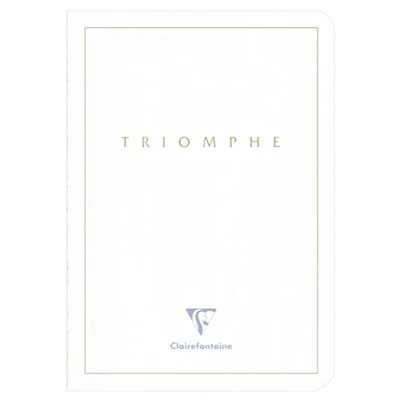 Image de Clairefontaine 36126C Collection Triomphe GOLD Un Carnet Cousu Blanc A5 14,8x21 cm 96 Pages Lignées Papier 90 g Couverture Carte avec Marquage Or
