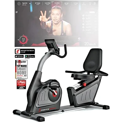 Image de Sportstech ES600 Ergomètre professionnel Entreprise allemande de qualité Événements vidéo Générateur intégré &amp; HRC Ceinture pectorale en option Ergonomie siège confortable