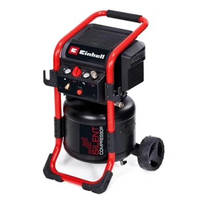 Image de Einhell compresseur TE AC 240/24 Silent (1 500 W, 10 bar max., cuve de 24 l, sans lubrification, capacité pompage 240 l/min, silencieux 70 dB, 2 manomètres, réducteur pression)