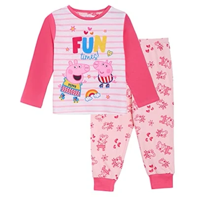 Image de Peppa Pig Pyjama long classique en coton pour fille Motif rose, 3 4 ans