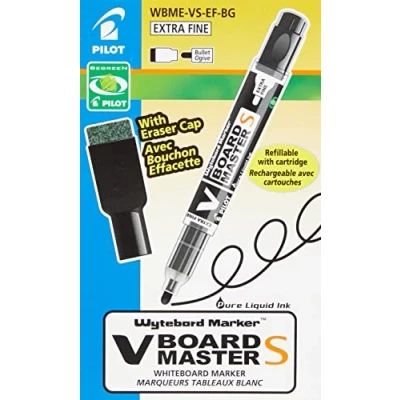Image de Pilot V Board Master S 3,5 mm Pointe extra fine marqueur pour tableau blanc avec effaceur Noir