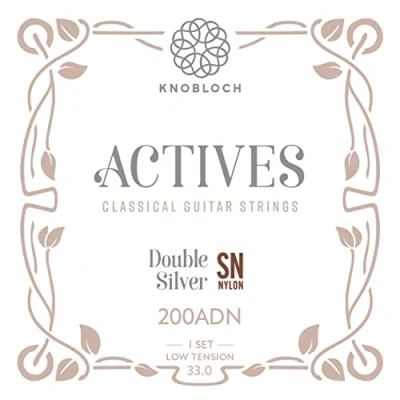 Image de KNOBLOCH Strings cordes de guitare espagnole 200ADN Actives Double Silver Tension moyenne baisse 33.0 Basses brillantes et aigus nuancés Équilibre résonant Jeu flamande