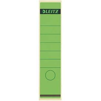 Image de Leitz Étiquettes Self Adhesive pour Classeurs à Levier Couverture Papier et Dos 80 mm, Large, Long, 61,5 x 285 Papier, 16400055, Vert, Lot de 10