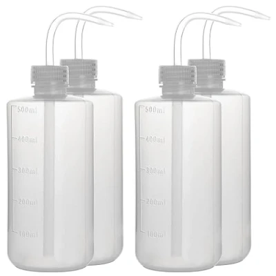 Image de stonylab 4 Paquet 500 ml Flacons de Lavage en Plastique à Squeeze avec LDPE Ouverture Etroite, Bouteille D&#039;arrosage Presser Wash Bottle,