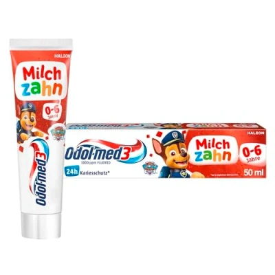 Image de Odol med3 dentifrice pour dents de lait saines jusqu&#039;à 6 ans 50 ml Le enfants est composé à 95% d&#039;ingrédients d&#039;origine naturelle.