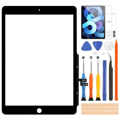 Image de Écran tactile pour iPad 9 2021 9th Génération, numériseur écran avant, avec outils de réparation, 10.2 A2602 A2603 A2604 A2605 sans bouton Home (Noir)