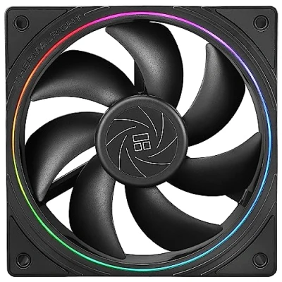 Image de Thermalright TL S12 ventilateur de processeur PWM, effet lumineux avec ouverture fine, connecteur PWM 4 broches panneau ARGB, vitesse 1500 tr/min, refroidissement PC (120 mm, 3