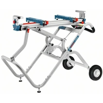 Image de Bosch Professional support de travail GTA 2500 W (longueur 1 044 mm, longueur avec rallonge 2 504 poids 34,8 kg, machine inclus, pour scies à onglets et radiales) Bleu