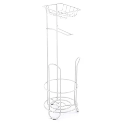 Image de Porte rouleau papier WC MSV LILO Acier Blanc Matt 16,5x16x50cm