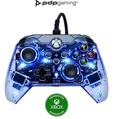 Image de PDP Manette de jeu filaire LED Afterglow Lumières colorées RGB Hue Connecteur USB Commandes audio à double vibration Xbox Series XS, One, PC